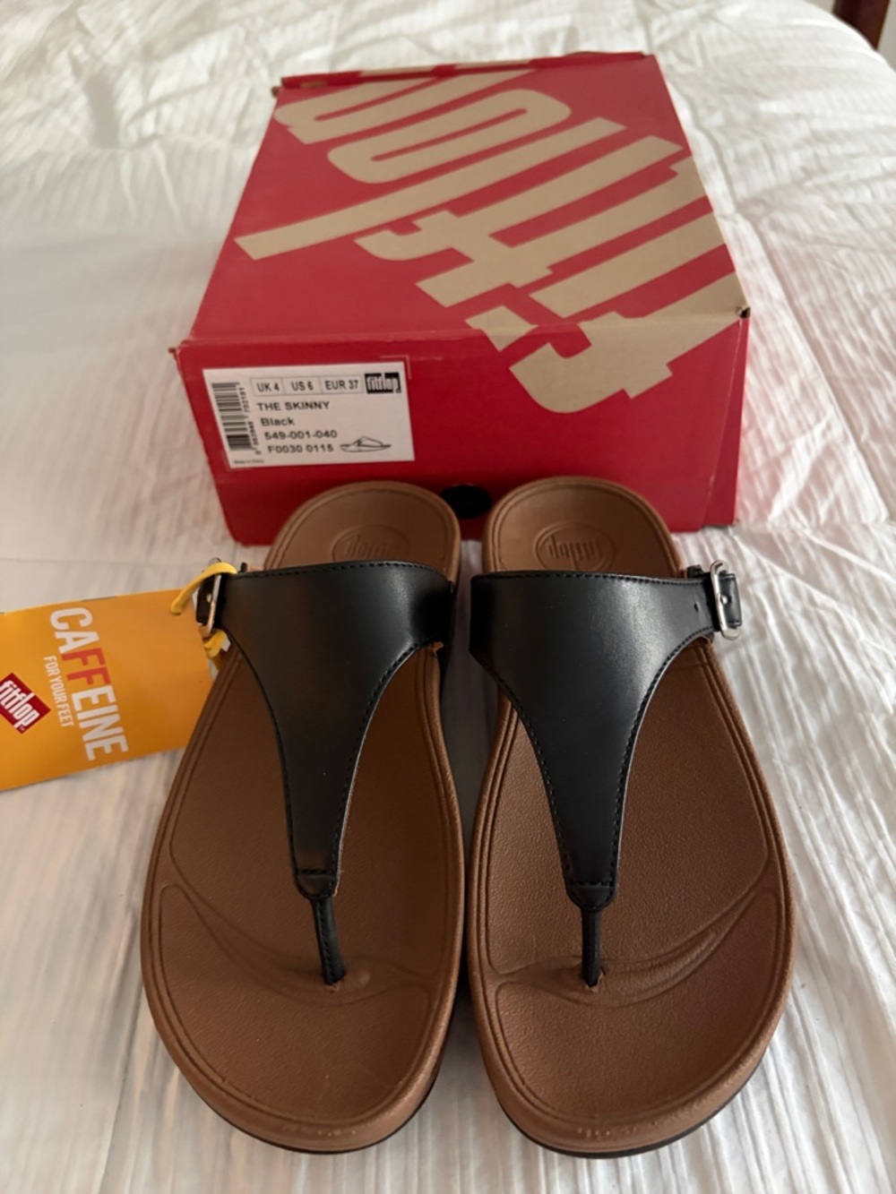 FitFlop Lulu Black Leather Sandals (Brand New) in Size 6